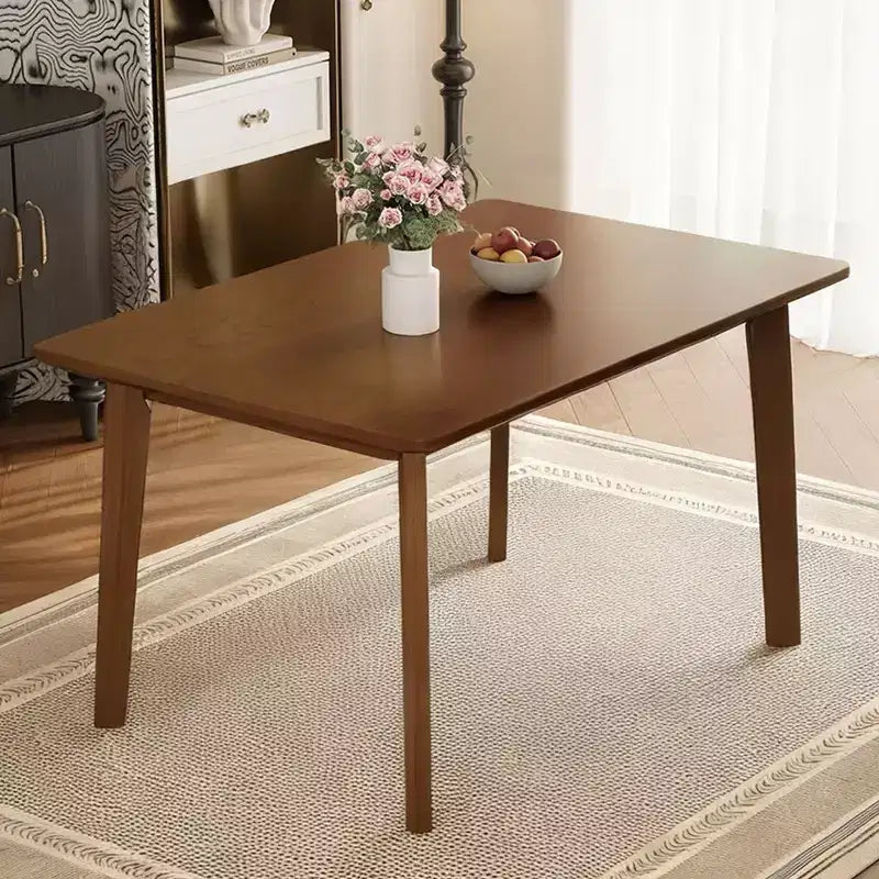 Set da pranzo rustico di 5 pezzi con tavolo in legno e 4 sedie imbottite color espresso