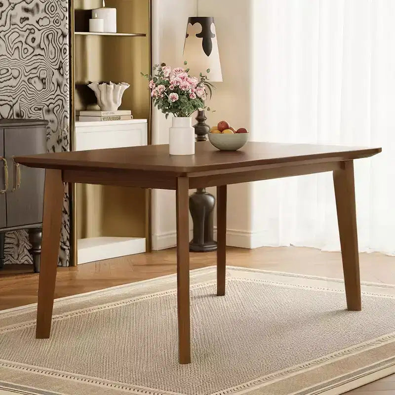 Set da pranzo rustico di 5 pezzi con tavolo in legno e 4 sedie imbottite color espresso