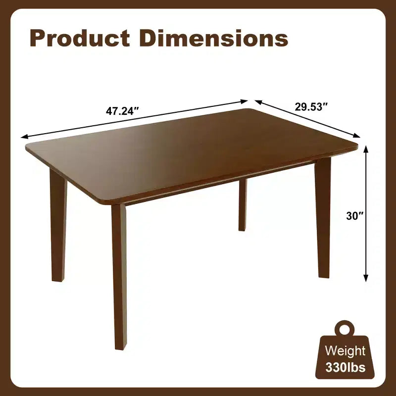 Set da pranzo rustico di 5 pezzi con tavolo in legno e 4 sedie imbottite color espresso