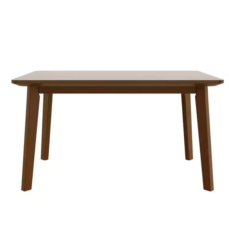 Set da pranzo rustico di 5 pezzi con tavolo in legno e 4 sedie imbottite color espresso