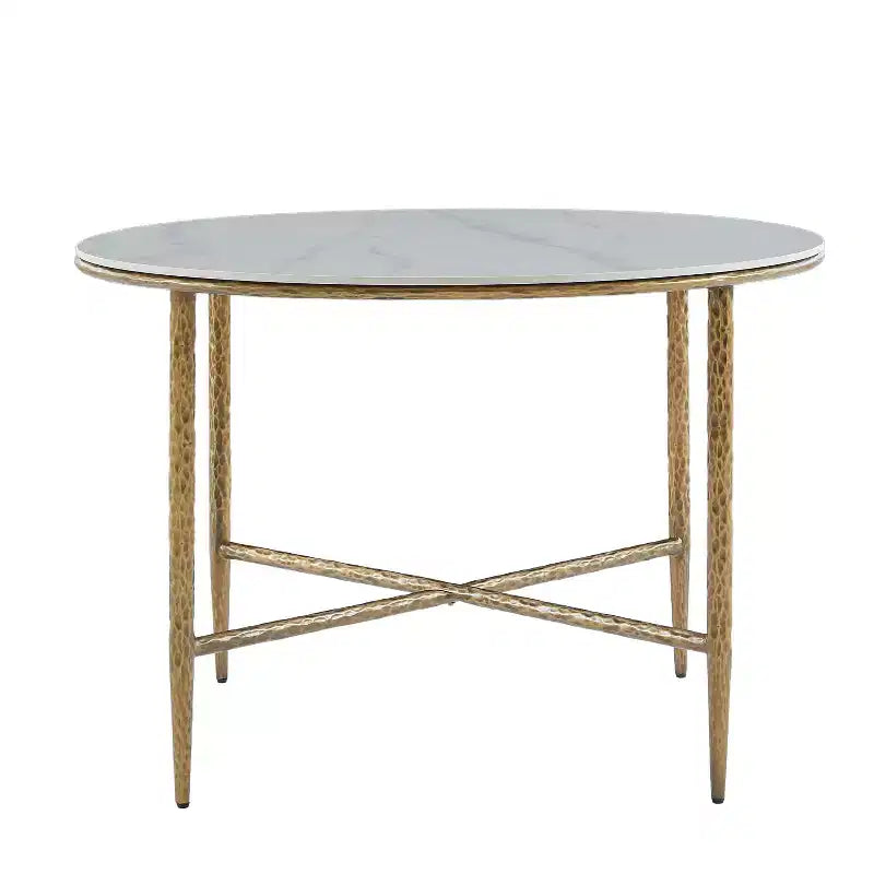 Christopher Knight Home Valeska Set da Pranzo 5 Pezzi Industriale Lusso con Tavolo in Pietra Sinterizzata Forgiata a Mano e Sedie Imbottite
