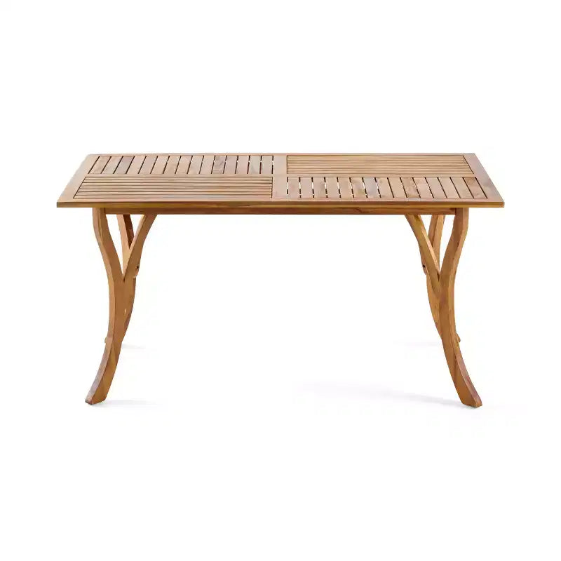 Set da pranzo da esterno Christopher Knight Home Coralie a 7 pezzi in vimini rustico intrecciato e legno di acacia