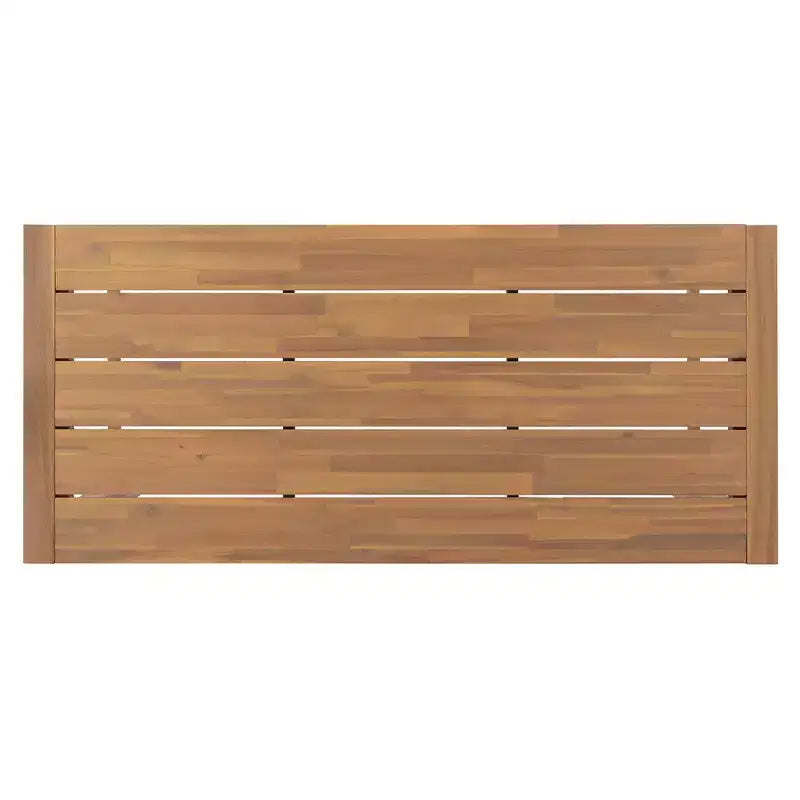 Set da bar Whisen a 5 pezzi in stile rustico per patio, tavolo e sedie da esterno con sedie ergonomiche e piano del tavolo a doghe