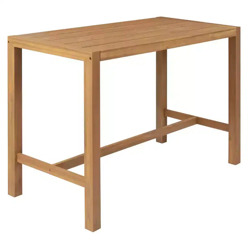 Set da bar Whisen a 5 pezzi in stile rustico per patio, tavolo e sedie da esterno con sedie ergonomiche e piano del tavolo a doghe