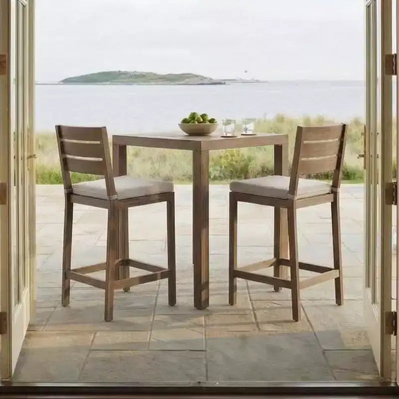 Set da patio Martha Stewart Bedford da 5 pezzi in alluminio, 4 sgabelli da bar con cuscini, tavolo da patio quadrato da 35,5 pollici