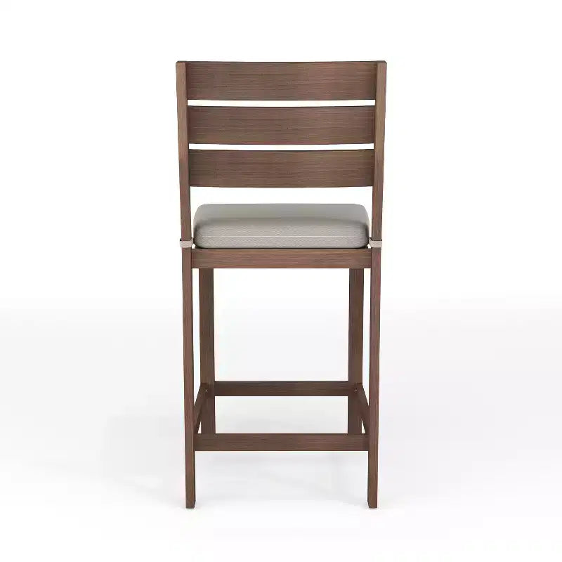 Set da patio Martha Stewart Bedford da 5 pezzi in alluminio, 4 sgabelli da bar con cuscini, tavolo da patio quadrato da 35,5 pollici