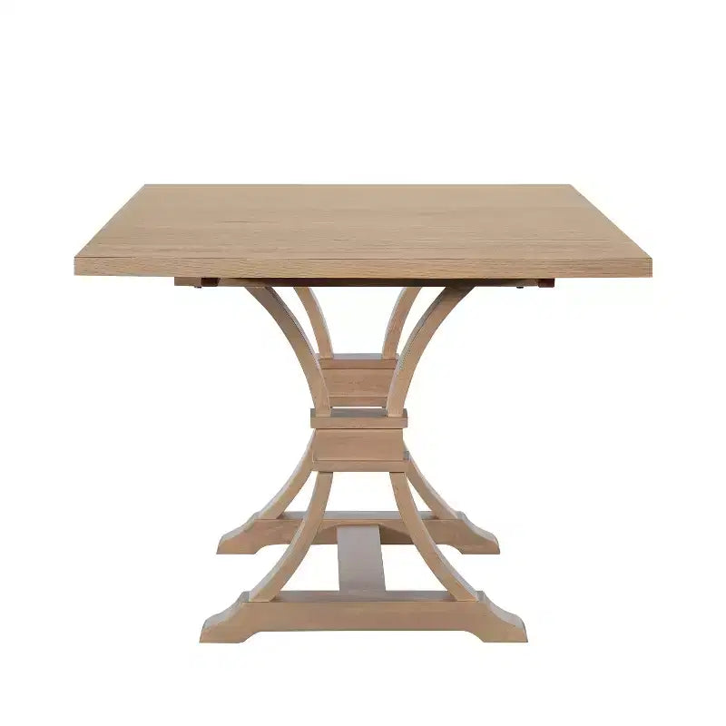 Christopher Knight Home Elowen Set da Pranzo in Stile Fattoria da 7 Pezzi in Legno di Gomma Allungabile con Sedie Imbottite in Tessuto Rattan