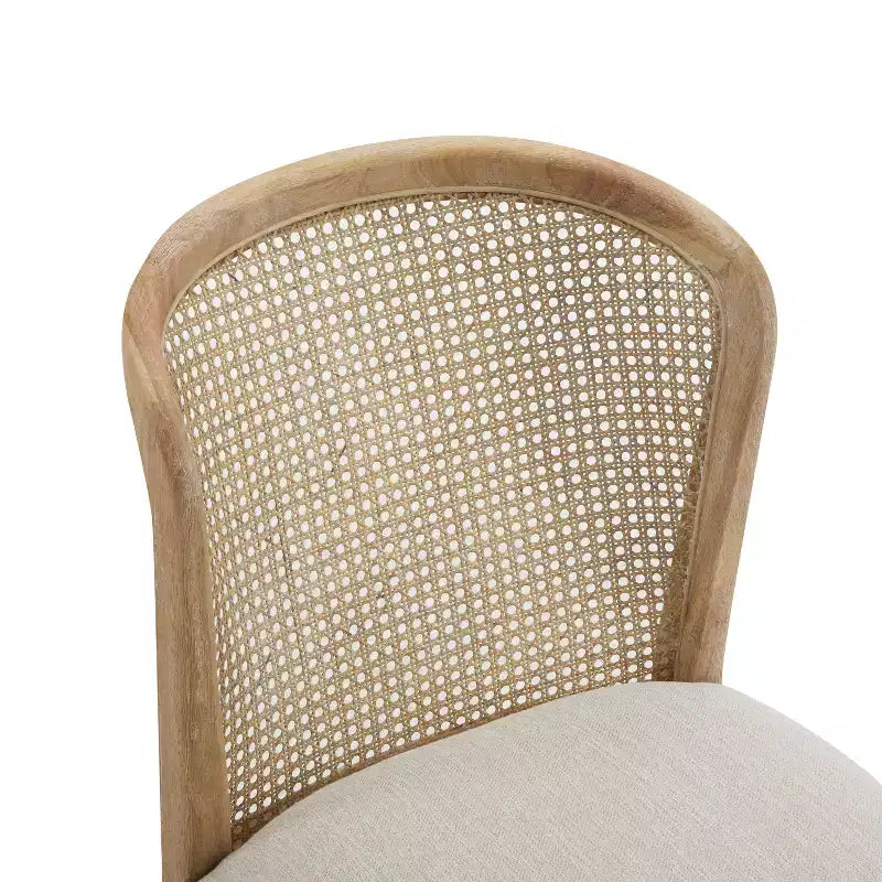 Christopher Knight Home Elowen Set da Pranzo in Stile Fattoria da 7 Pezzi in Legno di Gomma Allungabile con Sedie Imbottite in Tessuto Rattan