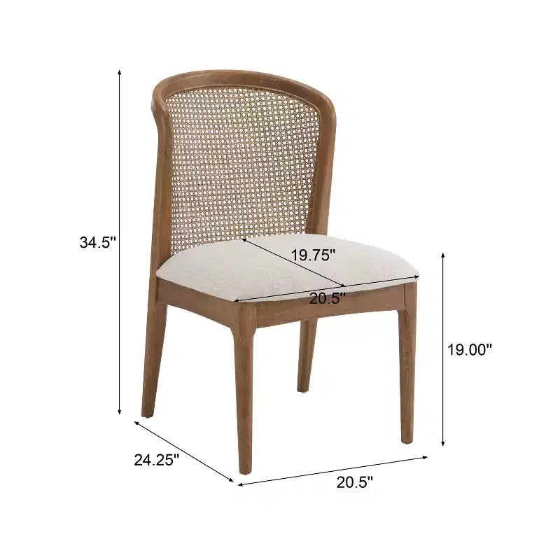 Christopher Knight Home Elowen Set da Pranzo in Stile Fattoria da 7 Pezzi in Legno di Gomma Allungabile con Sedie Imbottite in Tessuto Rattan