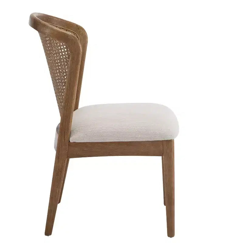 Christopher Knight Home Elowen Set da Pranzo in Stile Fattoria da 7 Pezzi in Legno di Gomma Allungabile con Sedie Imbottite in Tessuto Rattan