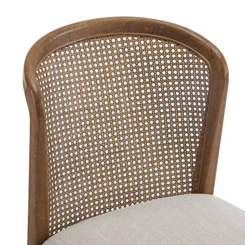 Christopher Knight Home Elowen Set da Pranzo in Stile Fattoria da 7 Pezzi in Legno di Gomma Allungabile con Sedie Imbottite in Tessuto Rattan