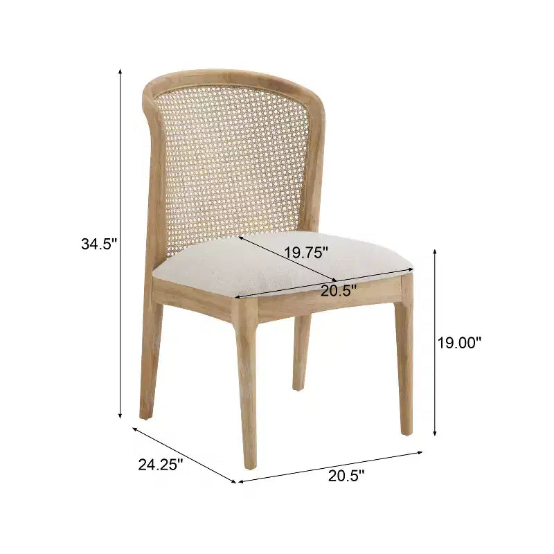 Christopher Knight Home Elowen Set da Pranzo in Stile Fattoria da 7 Pezzi in Legno di Gomma Allungabile con Sedie Imbottite in Tessuto Rattan