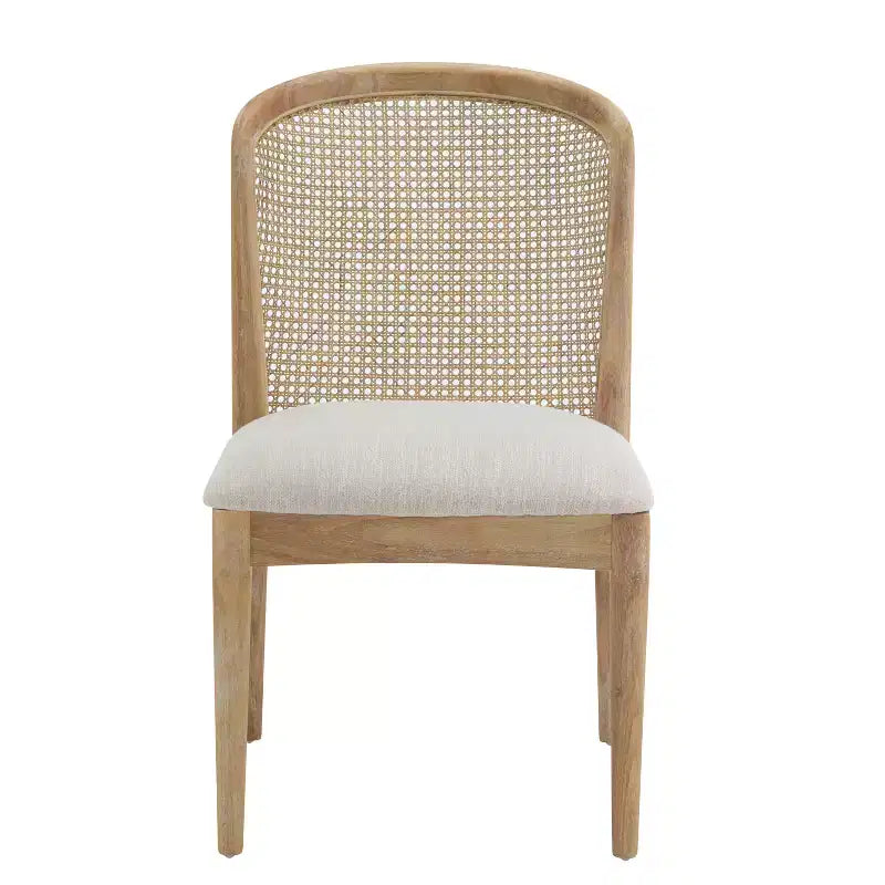 Christopher Knight Home Elowen Set da Pranzo in Stile Fattoria da 7 Pezzi in Legno di Gomma Allungabile con Sedie Imbottite in Tessuto Rattan