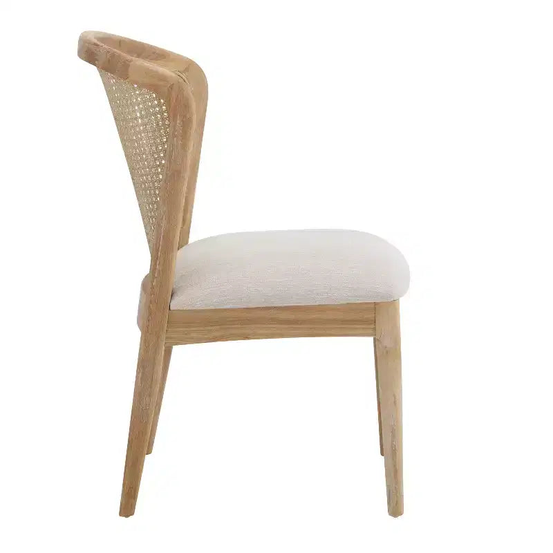 Christopher Knight Home Elowen Set da Pranzo in Stile Fattoria da 7 Pezzi in Legno di Gomma Allungabile con Sedie Imbottite in Tessuto Rattan