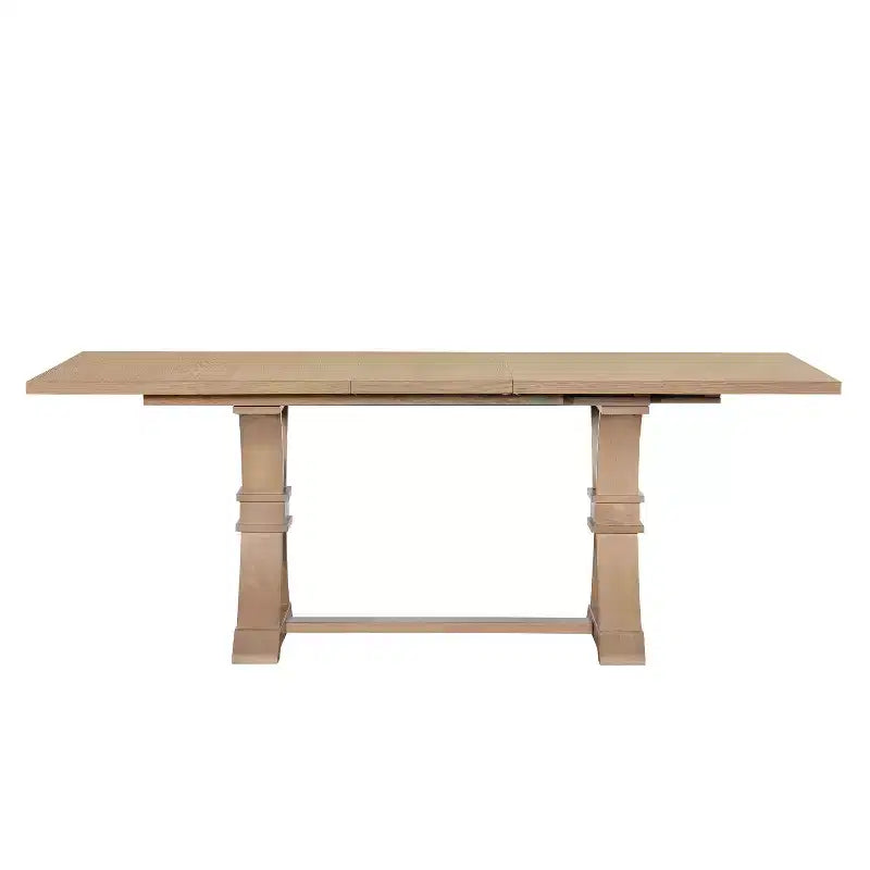 Christopher Knight Home Elowen Set da Pranzo in Stile Fattoria da 7 Pezzi in Legno di Gomma Allungabile con Sedie Imbottite in Tessuto Rattan