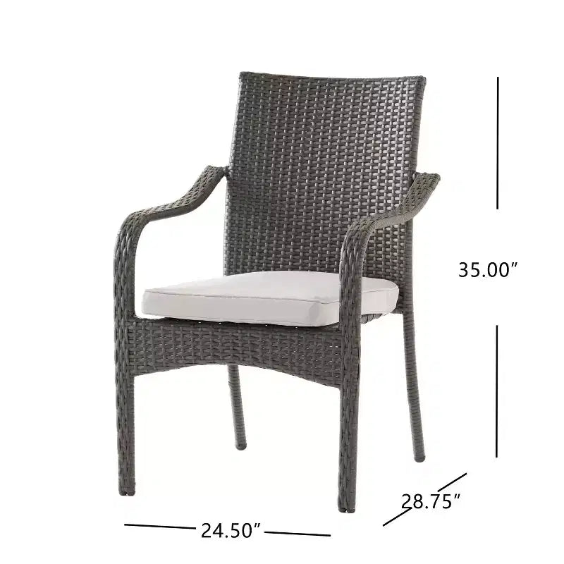 Christopher Knight Home Jose Set da 5 Pezzi Moderno da Patio con Sedie in Ferro con Design in Rattan PE e Tavolo da Pranzo in Acacia