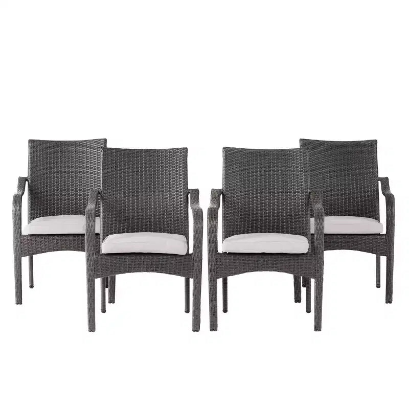 Christopher Knight Home Jose Set da 5 Pezzi Moderno da Patio con Sedie in Ferro con Design in Rattan PE e Tavolo da Pranzo in Acacia