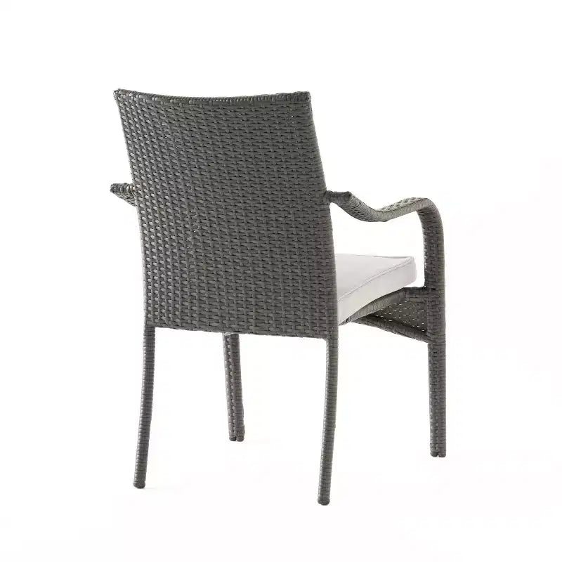 Christopher Knight Home Jose Set da 5 Pezzi Moderno da Patio con Sedie in Ferro con Design in Rattan PE e Tavolo da Pranzo in Acacia