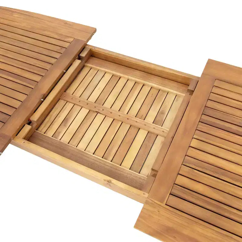 Christopher Knight Home Harrison Patio Set da Pranzo Moderno da 7 Pezzi in Legno di Acacia Espandibile con Tavolo e Sedie con Cuscini