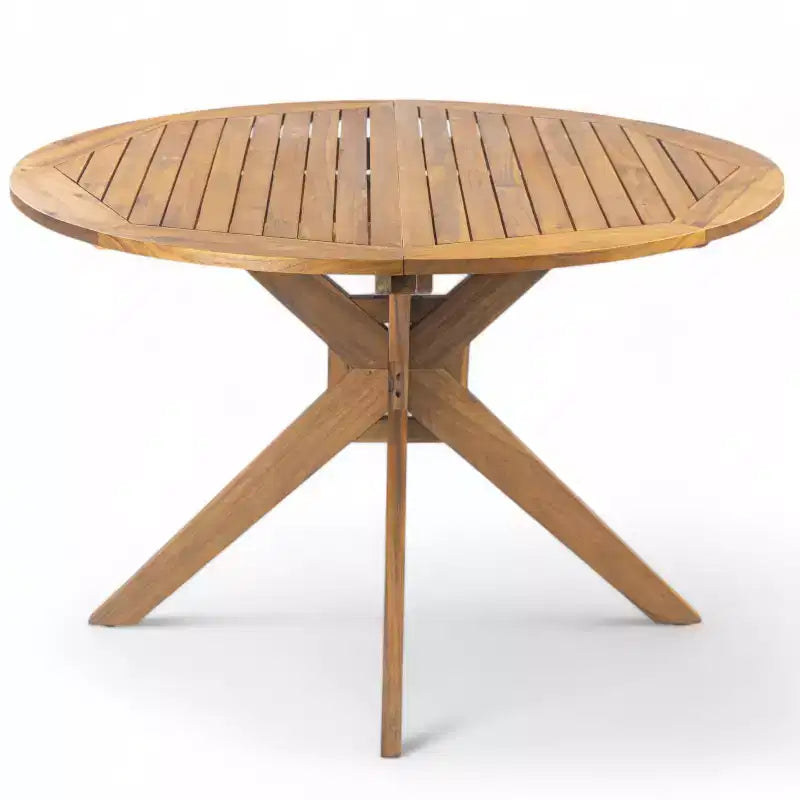 Christopher Knight Home Lucian, set da pranzo a 5 pezzi in legno di acacia, vimini, stile rustico, per patio, con cuscini e tavolo a doghe