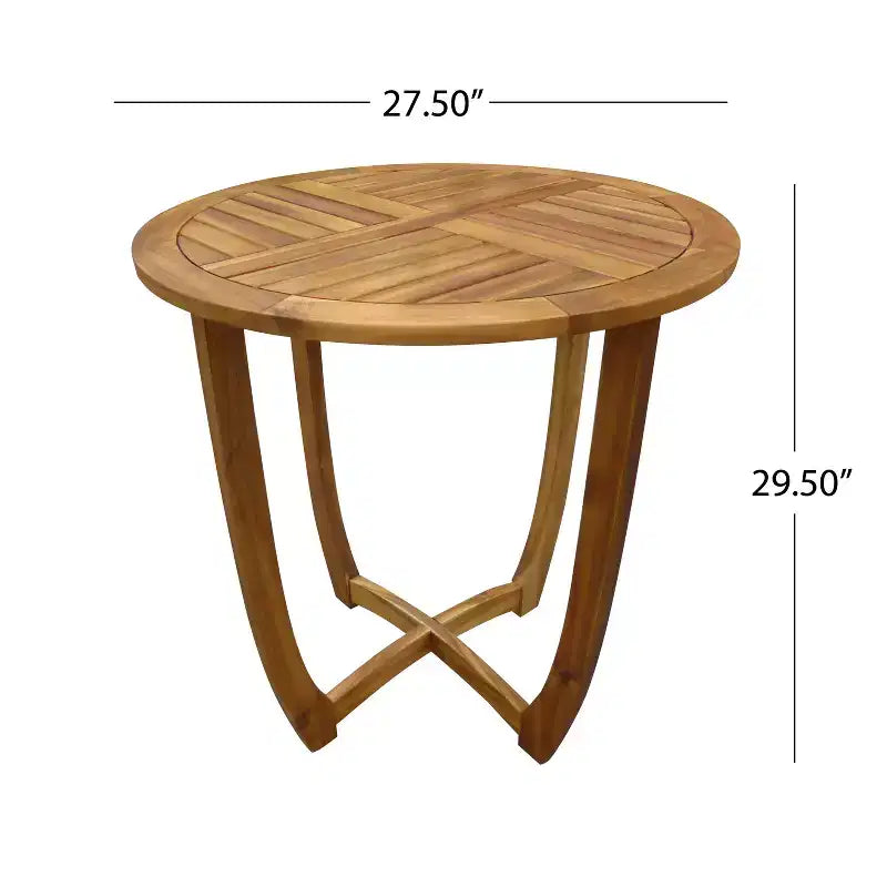 Christopher Knight Home Rohan, set da pranzo da 3 pezzi per patio, moderno, in acacia, con sedie in vimini naturale e tavolo da bistrò