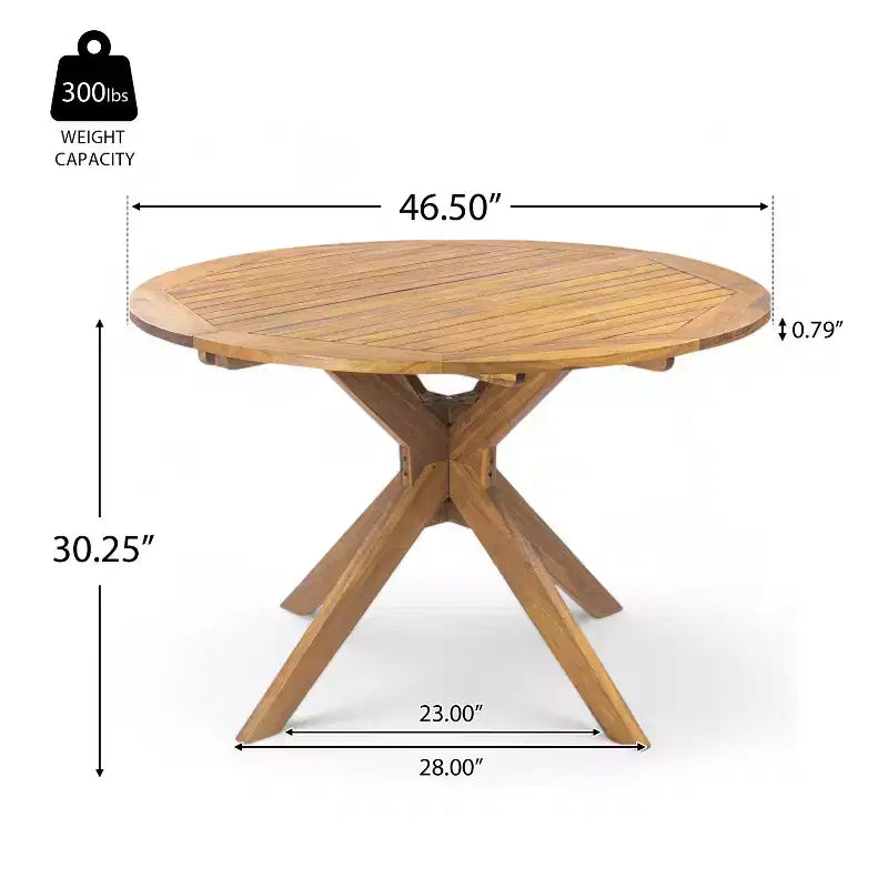 Christopher Knight Home Matteo, set da pranzo da 5 pezzi per esterni, in legno di acacia rustico, con cuscini e tavolo a doghe