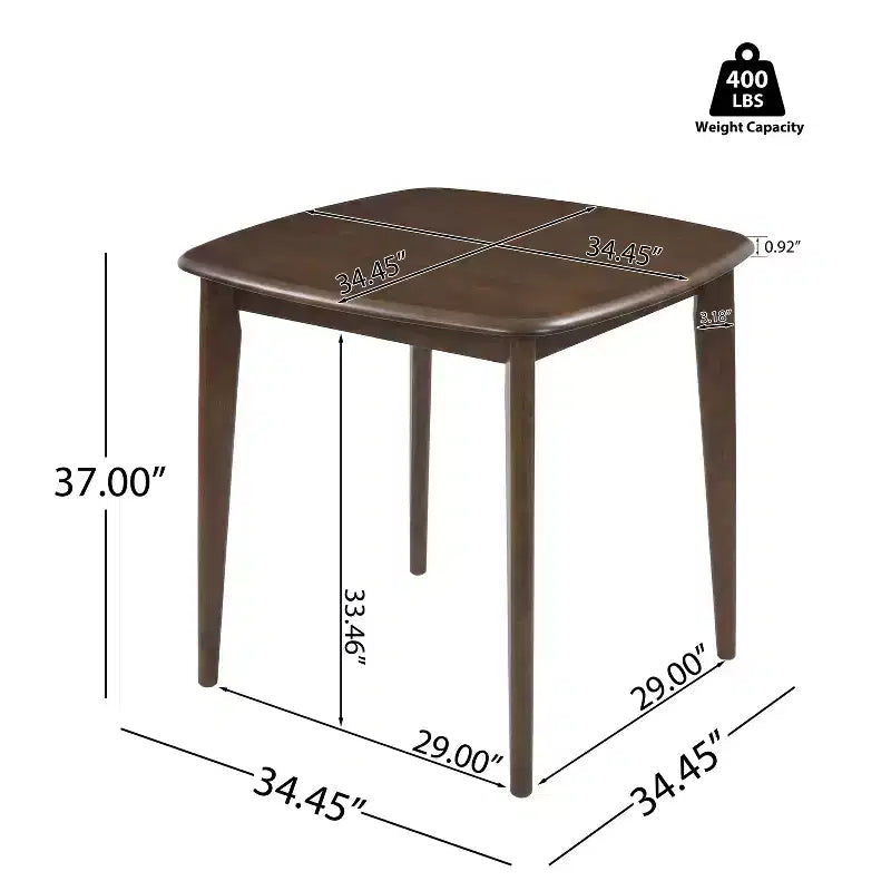 Christopher Knight Home La Modern Set da 5 Pezzi, Tavolo Quadrato e Sgabelli con Seduta Imbottita e Schienale in Corda, in Legno di Caucciù