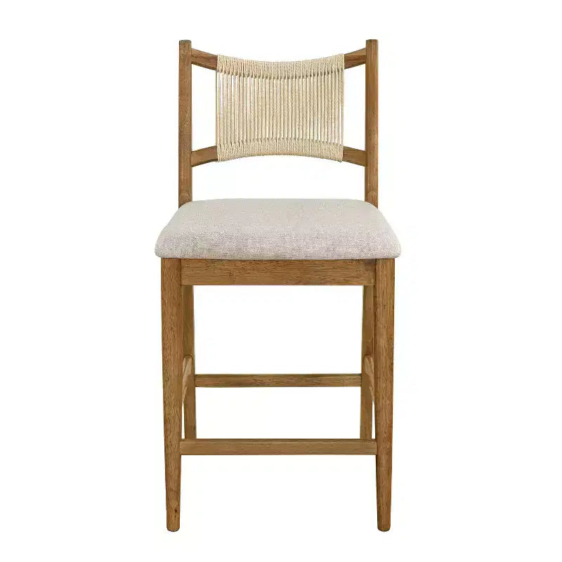Christopher Knight Home La Modern Set da 5 Pezzi, Tavolo Quadrato e Sgabelli con Seduta Imbottita e Schienale in Corda, in Legno di Caucciù