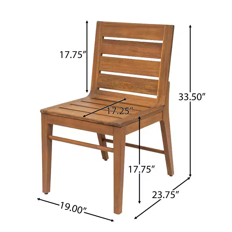Set da pranzo moderno Christopher Knight Home Lorenzo a 7 pezzi in legno di acacia con design a doghe e gambe a forma di coda di pesce
