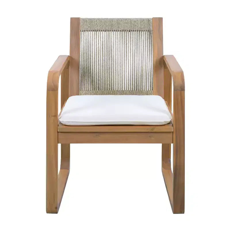 Christopher Knight Home Chasel Set da Pranzo da Esterno Moderno in Legno di Acacia a 5 Pezzi con 4 Sedie da Pranzo in Corda