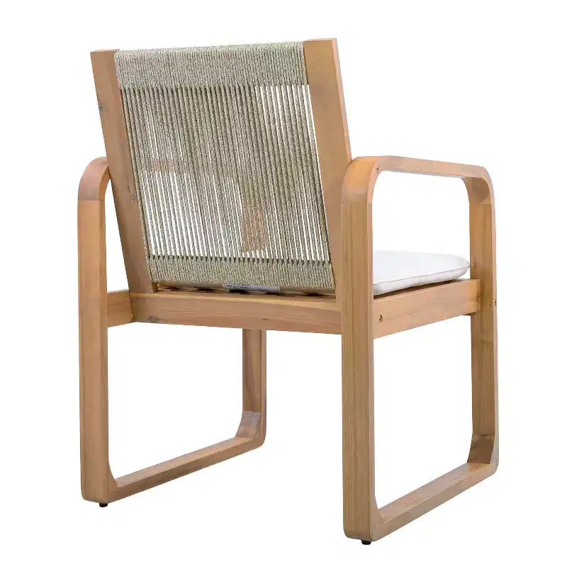 Christopher Knight Home Chasel Set da Pranzo da Esterno Moderno in Legno di Acacia a 5 Pezzi con 4 Sedie da Pranzo in Corda