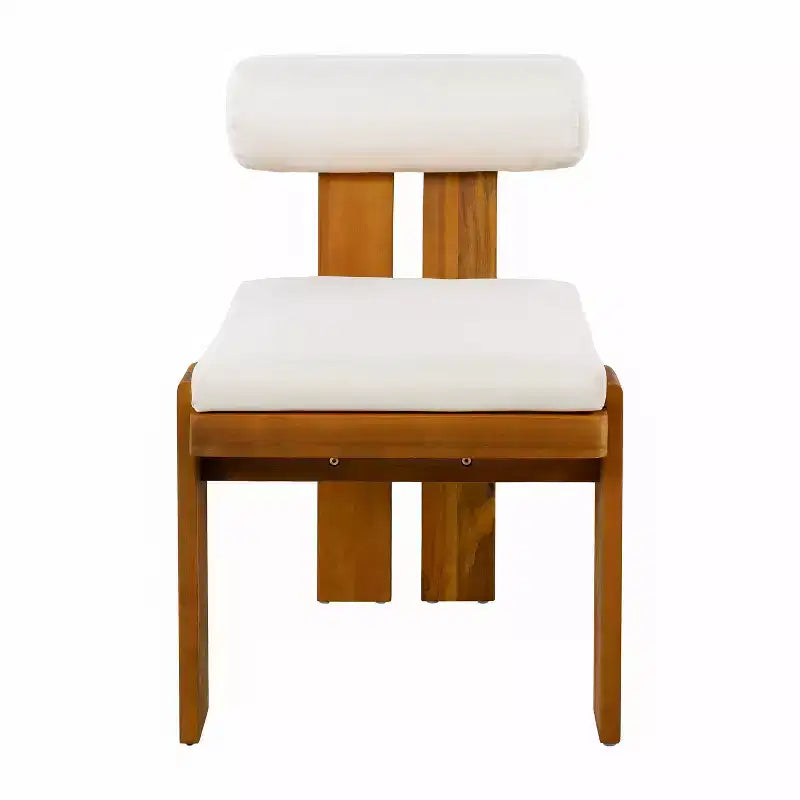 Christopher Knight Home Lucia Set da Pranzo da Esterno Moderno di 7 Pezzi in Acacia Imbottito con Schienale Curvo e Tavolo a Doghe