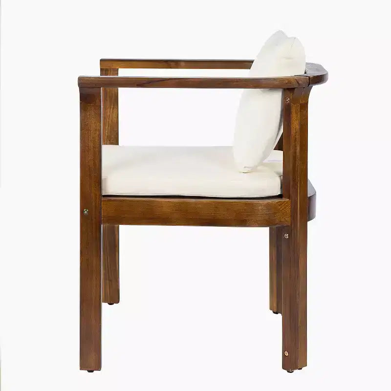 Christopher Knight Home Everett Set da pranzo rotondo da esterno a 5 pezzi in legno di acacia rustico con sedie imbottite per patio