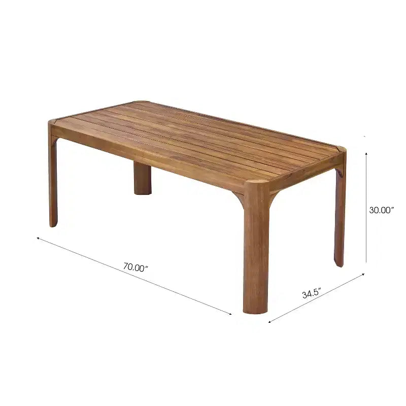 Christopher Knight Home Bao Set da Pranzo Moderno da Esterno di 2 Pezzi in Legno di Acacia con Design a Doghe