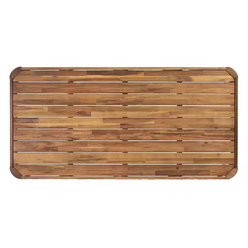 Christopher Knight Home Bao Set da Pranzo Moderno da Esterno di 2 Pezzi in Legno di Acacia con Design a Doghe