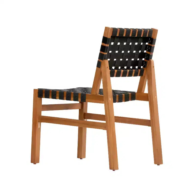 Christopher Knight Home Prem Modern Set da pranzo da esterno 5 pezzi in legno di acacia con corda intrecciata in PE e tavolo a doghe