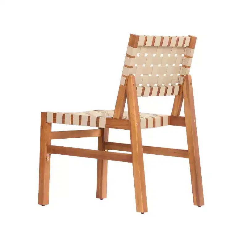 Christopher Knight Home Prem Modern Set da pranzo da esterno 5 pezzi in legno di acacia con corda intrecciata in PE e tavolo a doghe