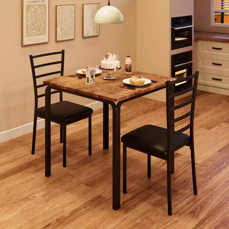 Set Tavolo da Pranzo Compatto Salvaspazio per 2, Tavolo Quadrato Moderno con 2 Sedie, per Piccoli Appartamenti, Cucine, Angoli Colazione 73.9 x 73.9 x 76.2 cm