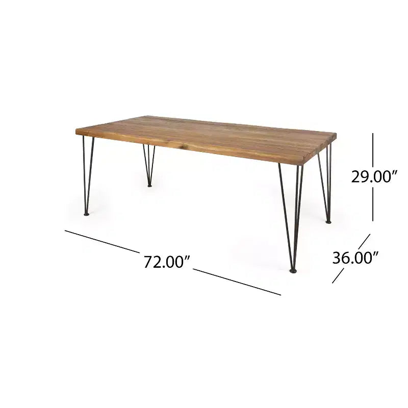 Christopher Knight Home Magnus Set da pranzo moderno 7 pezzi in acacia e ferro con tavolo a doghe e design in rattan sintetico