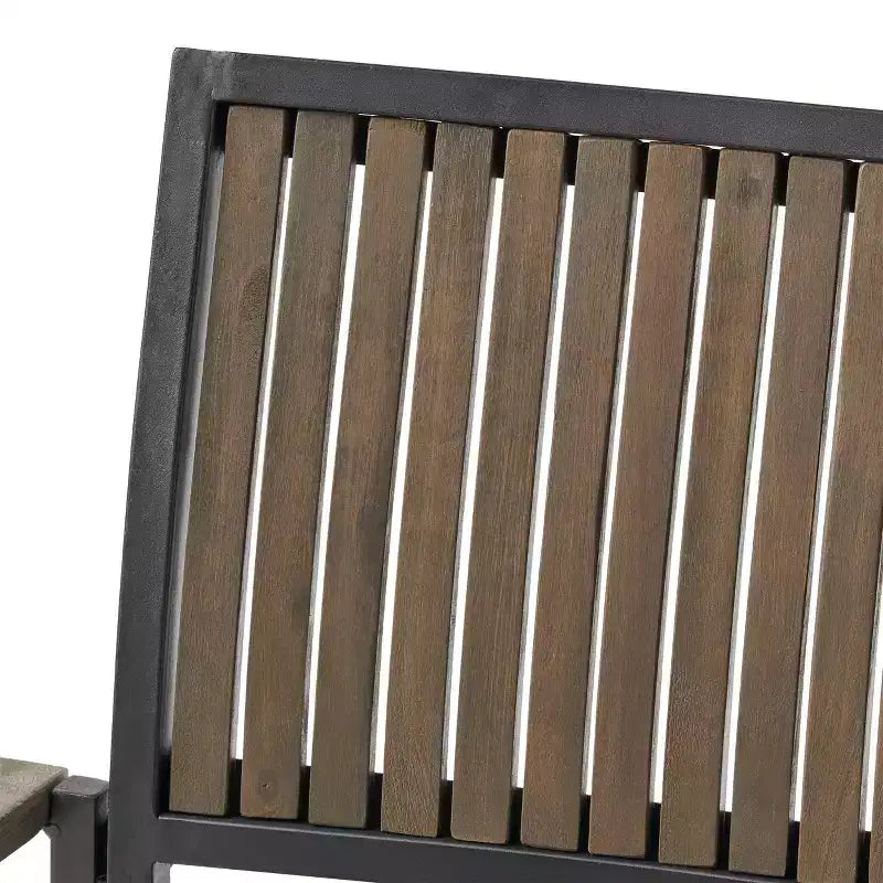 Christopher Knight Home Leif Set da pranzo moderno da 5 pezzi per patio in acacia e ferro con tavolo quadrato e design a doghe