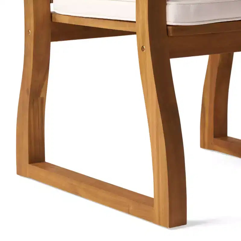Christopher Knight Home Soren Set da pranzo da 7 pezzi da patio in acacia con tavolo a doghe estensibile e cuscini