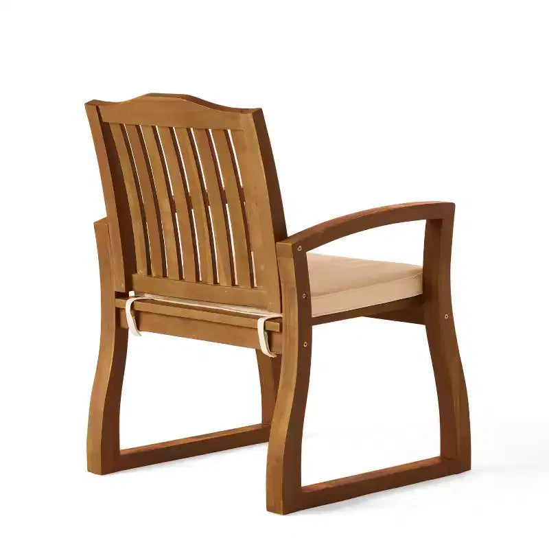 Christopher Knight Home Soren Set da pranzo da 7 pezzi da patio in acacia con tavolo a doghe estensibile e cuscini