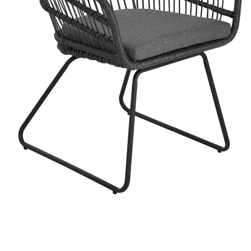 Christopher Knight Home Liz Set da pranzo Transizionale da Esterno a 7 Pezzi in Legno di Acacia con Tavolo a Doghe e Sedie in Rattan Imbottite