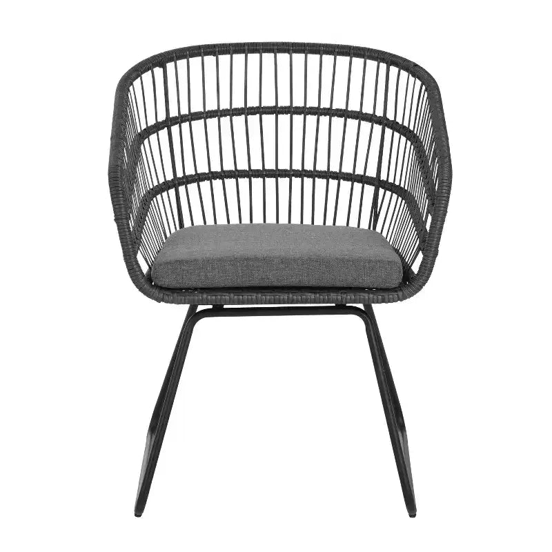Christopher Knight Home Liz Set da pranzo Transizionale da Esterno a 7 Pezzi in Legno di Acacia con Tavolo a Doghe e Sedie in Rattan Imbottite