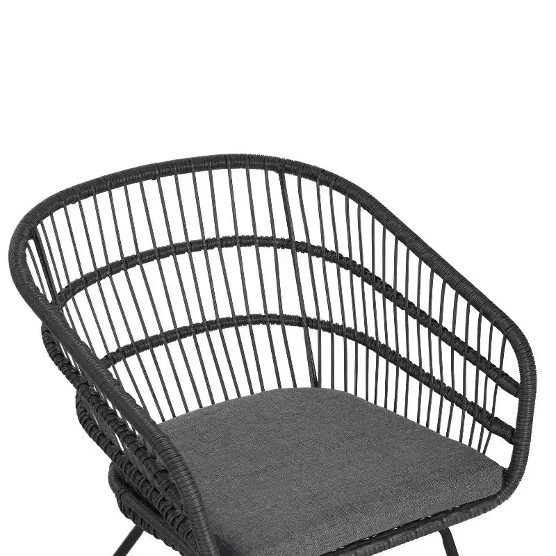 Christopher Knight Home Liz Set da pranzo Transizionale da Esterno a 7 Pezzi in Legno di Acacia con Tavolo a Doghe e Sedie in Rattan Imbottite