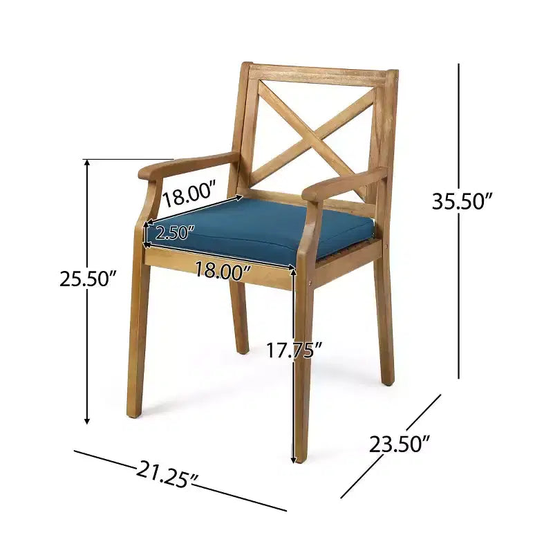 Set da pranzo da esterni da 7 pezzi, tavolo da pranzo allungabile in legno di acacia con 6 sedie imbottite, mobili da pranzo da esterni per il giardino-Panipeachy
