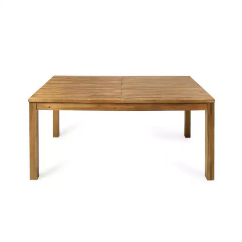 Set da pranzo da esterni da 7 pezzi, tavolo da pranzo allungabile in legno di acacia con 6 sedie imbottite, mobili da pranzo da esterni per il giardino-Panipeachy