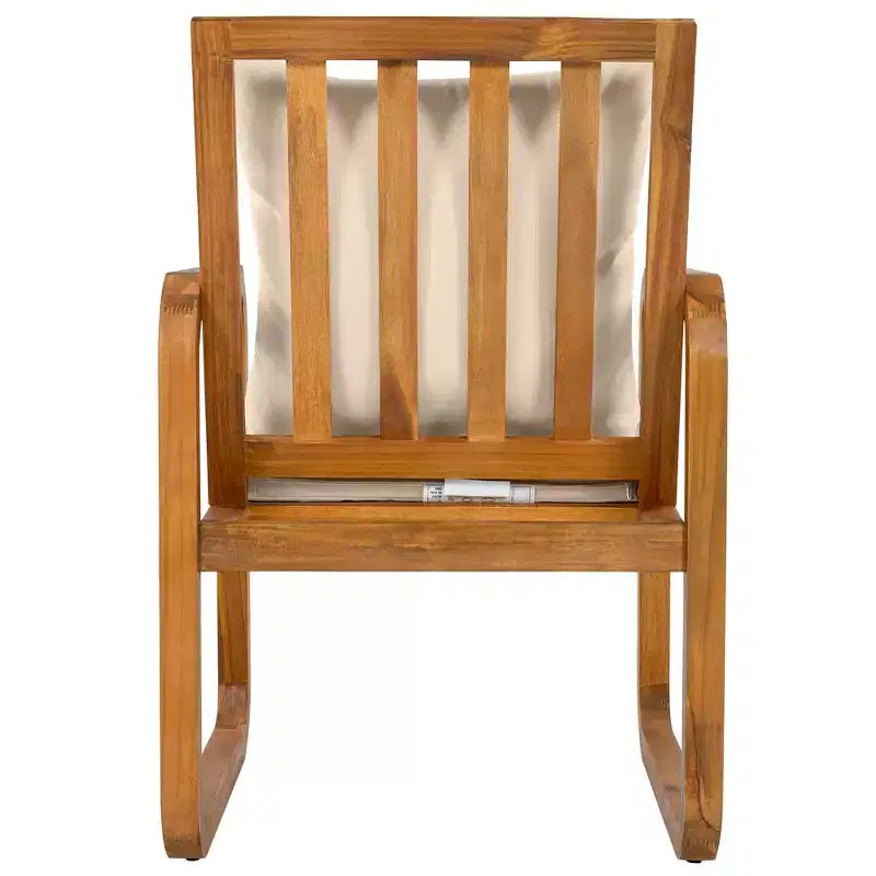 Set da pranzo da esterno Polibi a 7 pezzi in acacia con poltrone a bracciolo scolpite a cerchio