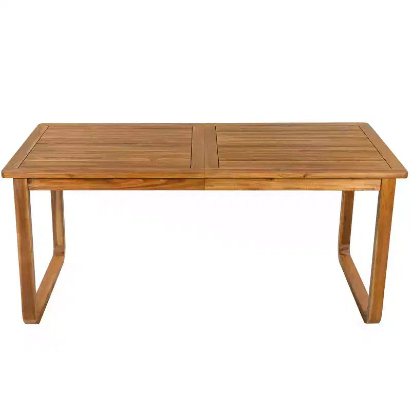 Set da pranzo da esterno Polibi a 7 pezzi in acacia con poltrone a bracciolo scolpite a cerchio
