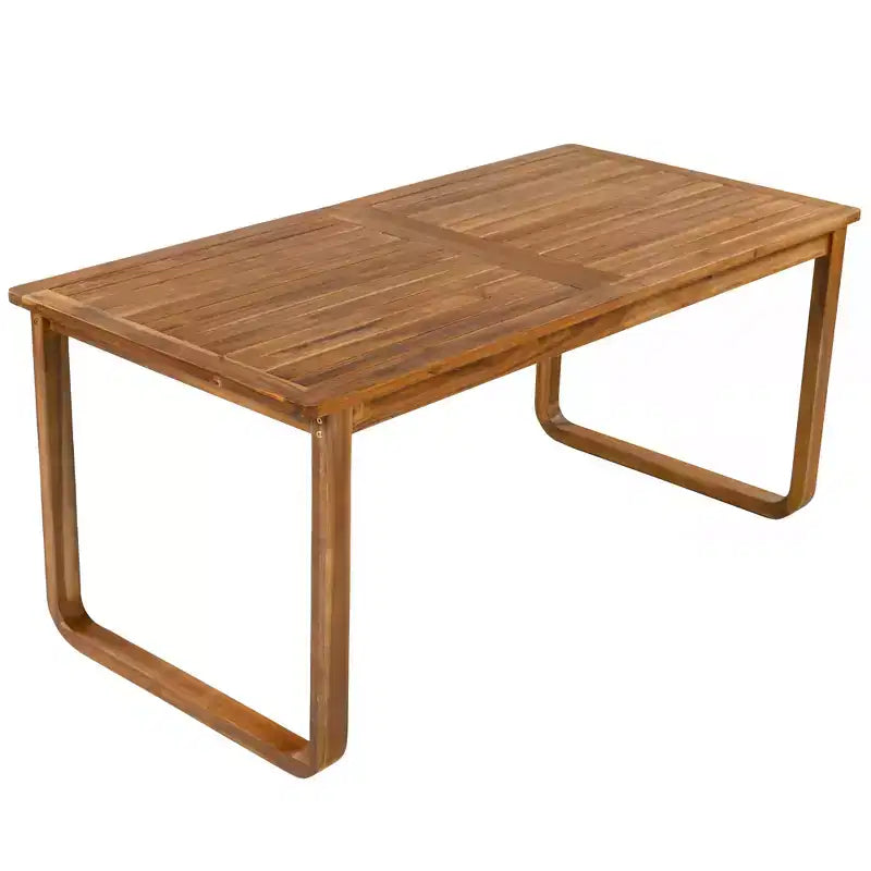 Set da pranzo da esterno Polibi a 7 pezzi in acacia con poltrone a bracciolo scolpite a cerchio